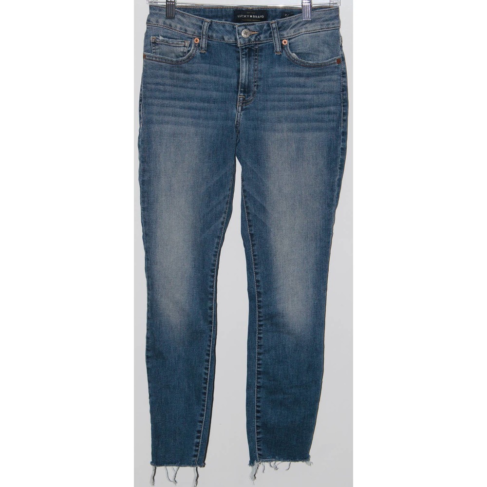 Women's Lucky Brand Blue Casual Straight Leg Distressed Skinny Jeans Size 2 / 26